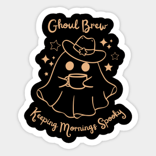 Cute Coffee Halloween - Funny Quote Sticker